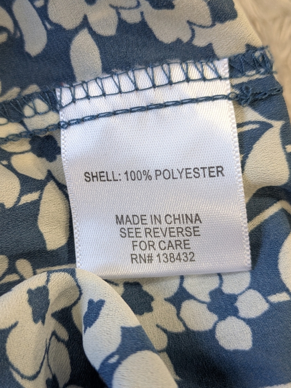 Modcloth Vintage Floral Breezy Blue and White Blouse sleeveless Tan Sz XL - Picture 2 of 5
